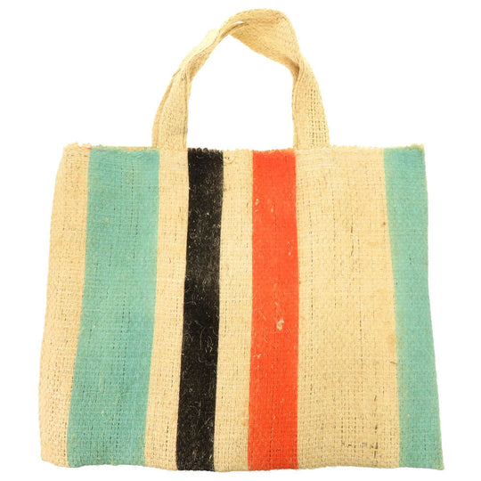 MARNI Tote Bag straw beige Market Stripes Women Used Authentic