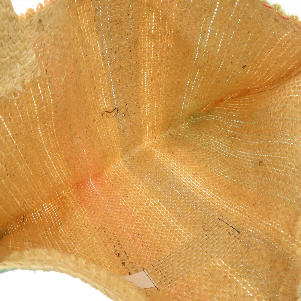 MARNI Tote Bag straw beige Market Stripes Women Used Authentic