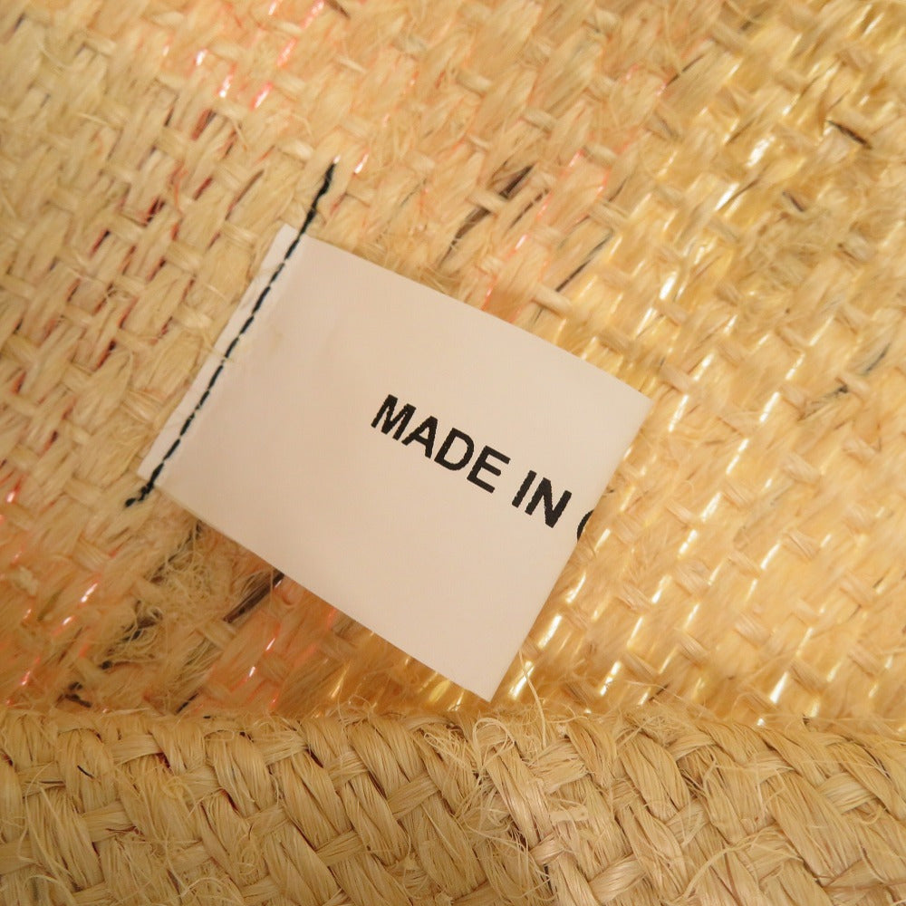 MARNI Tote Bag straw beige Market Stripes Women Used Authentic