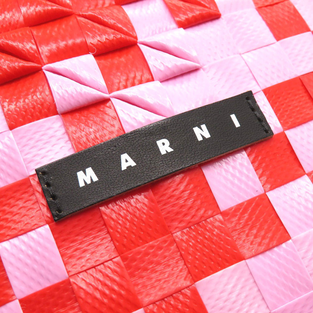 MARNI Handbag leather Red Diamond Basket Bag Women Used Authentic