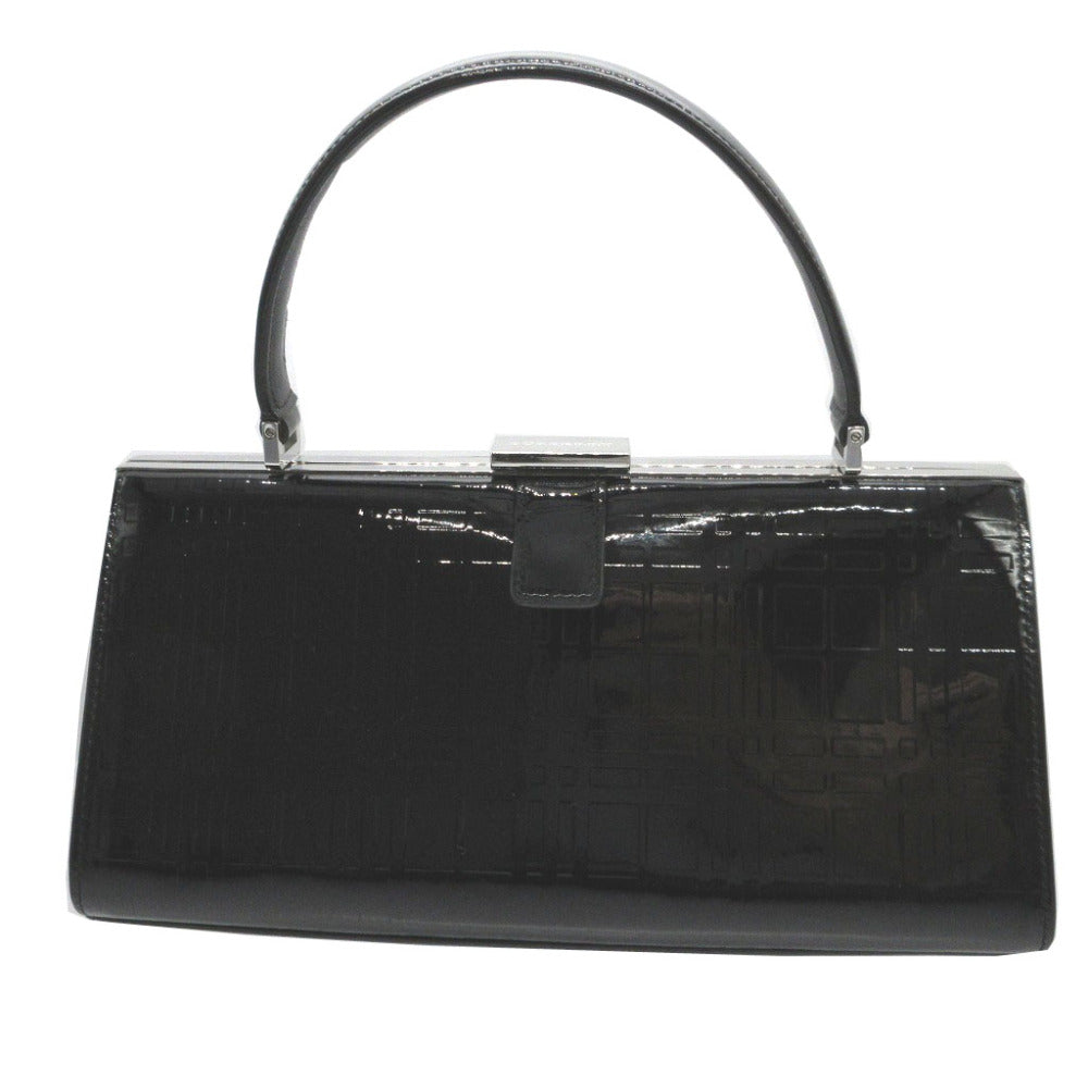 BURBERRY Handbag Patent leather black Women Used Authentic