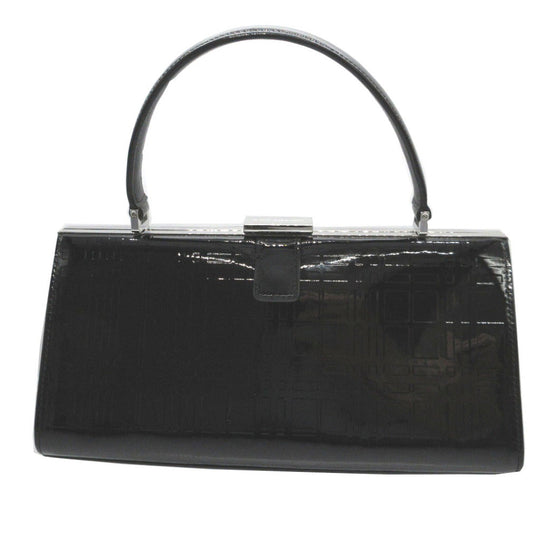 BURBERRY Handbag Patent leather black Women Used Authentic