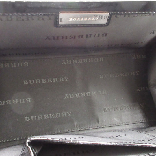 BURBERRY Handbag Patent leather black Women Used Authentic
