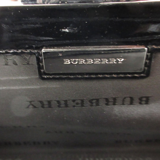 BURBERRY Handbag Patent leather black Women Used Authentic