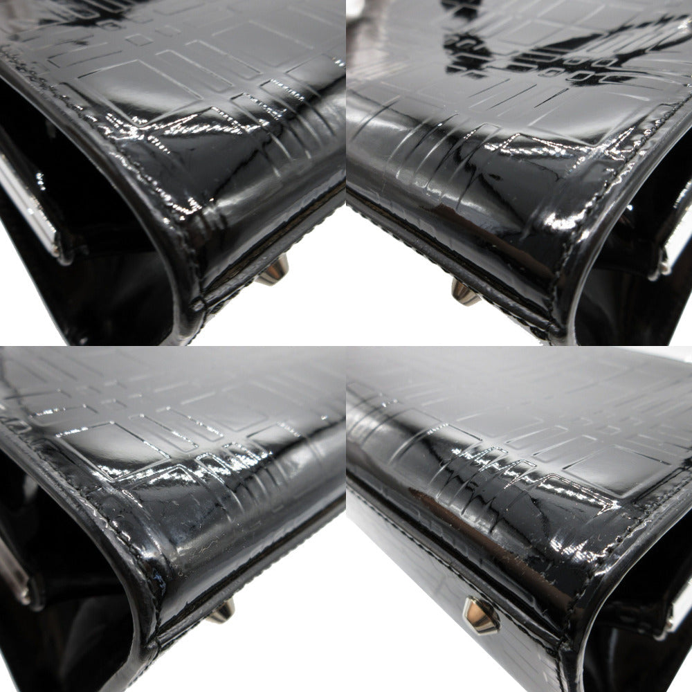 BURBERRY Handbag Patent leather black Women Used Authentic