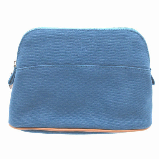 HERMES Pouch canvas blue Mini Bolide Women(Unisex) Used Authentic