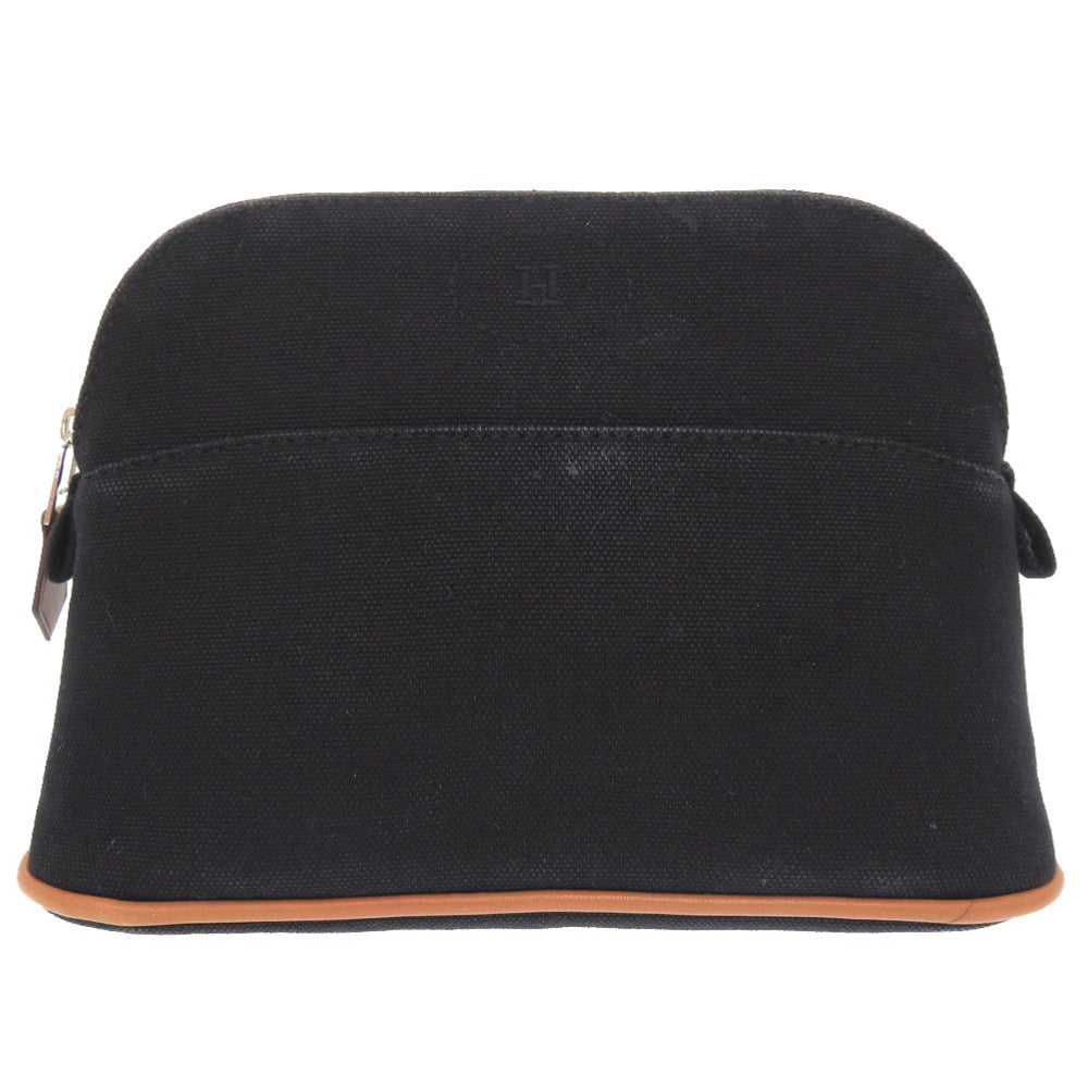 HERMES Pouch canvas black Bored pouch 20 Women Used Authentic