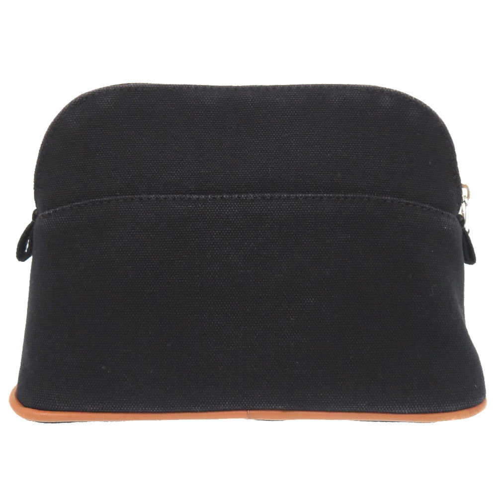 HERMES Pouch canvas black Bored pouch 20 Women Used Authentic