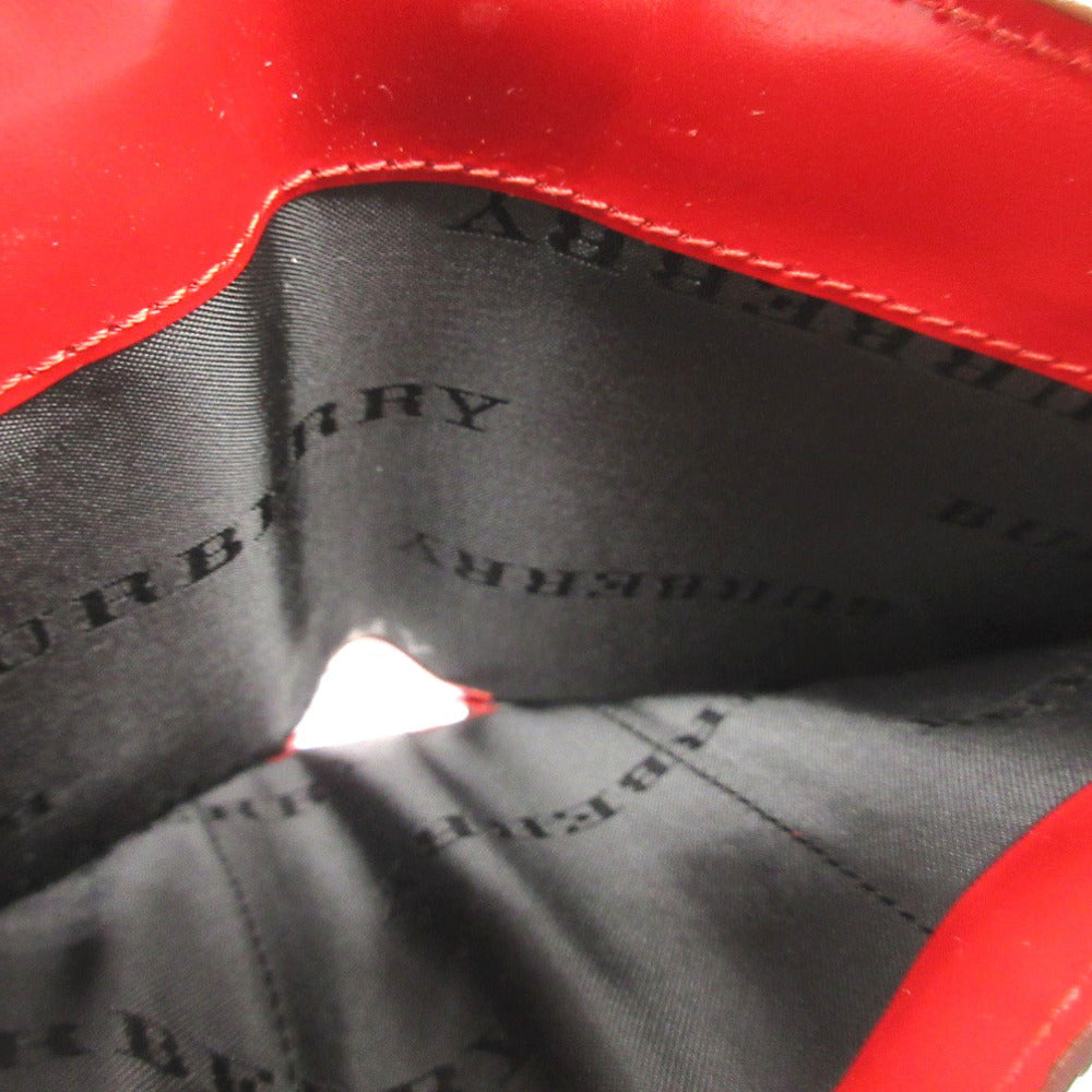 BURBERRY Bifold Wallet Patent leather Red Women Used Authentic