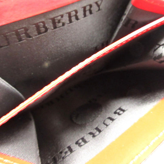 BURBERRY Bifold Wallet Patent leather Red Women Used Authentic