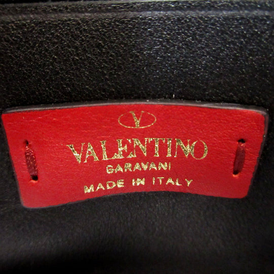 VALENTINO Coin case leather Metallic pink V logo metal color wrinkled finish Women Used Authentic