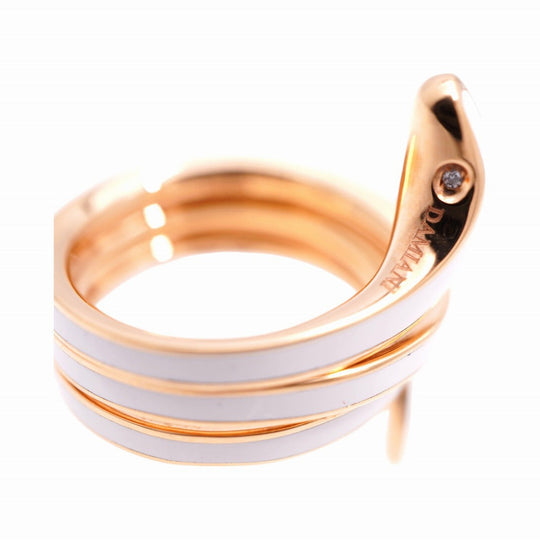 Damiani Ring K18 pink gold, white ceramic white Eden Women Used Authentic