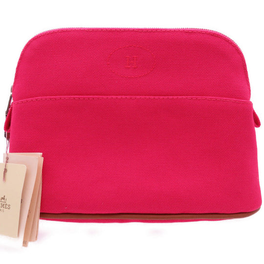 HERMES Pouch Cotton canvas pink Bored pouch 20 Women Used Authentic