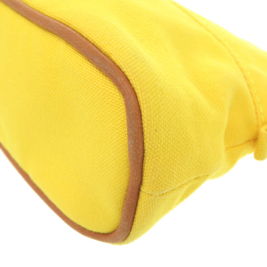 HERMES Pouch cotton yellow Boride pouch mini mini Women Used Authentic