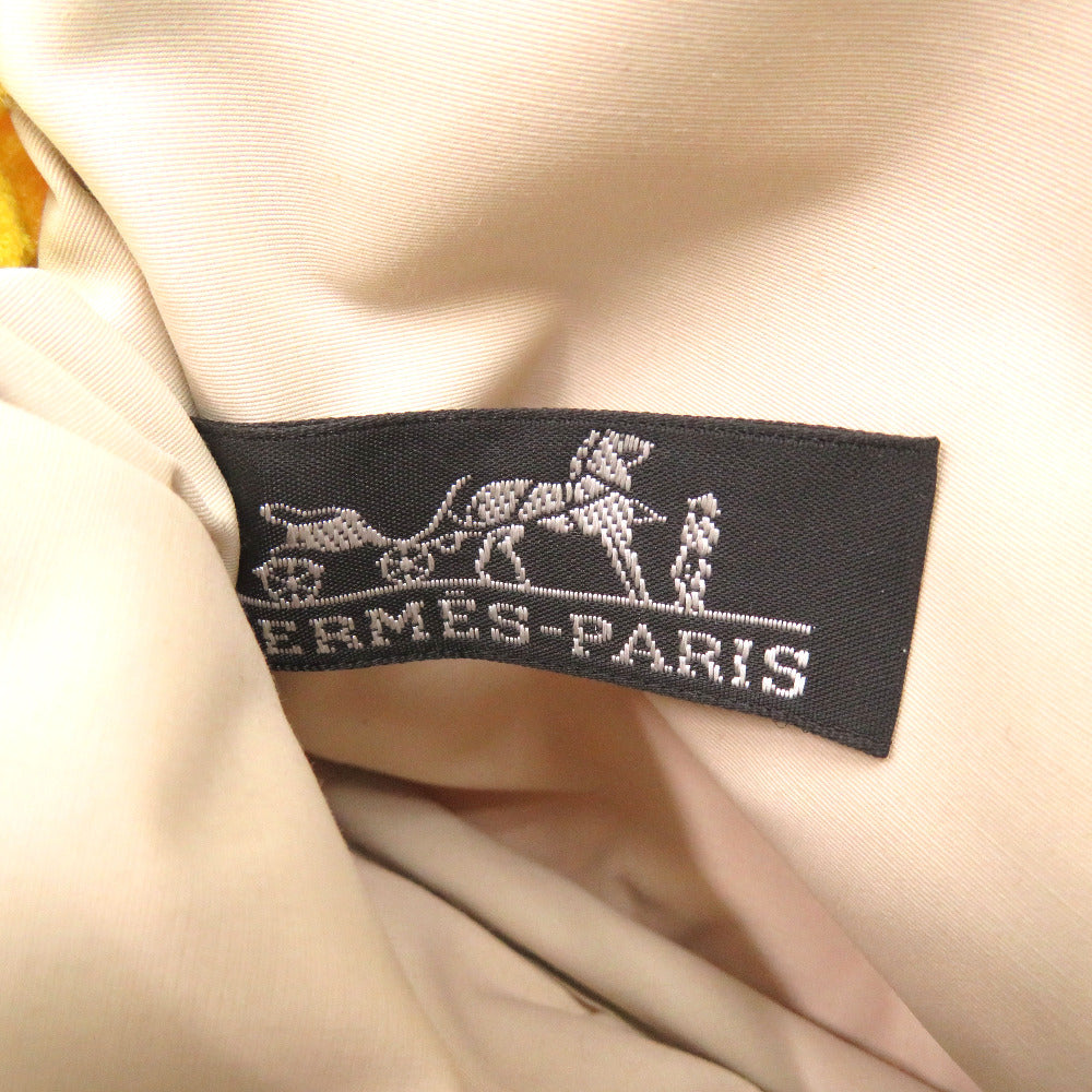 HERMES Pouch cotton yellow Boride pouch mini mini Women Used Authentic