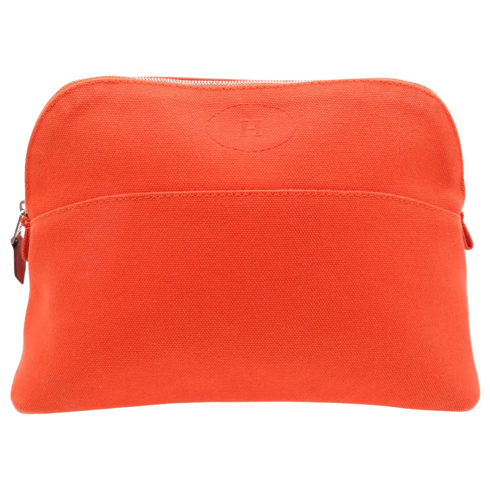 HERMES Pouch cotton Orange Bolide Pouch MM Orange Canvas Women Used Authentic