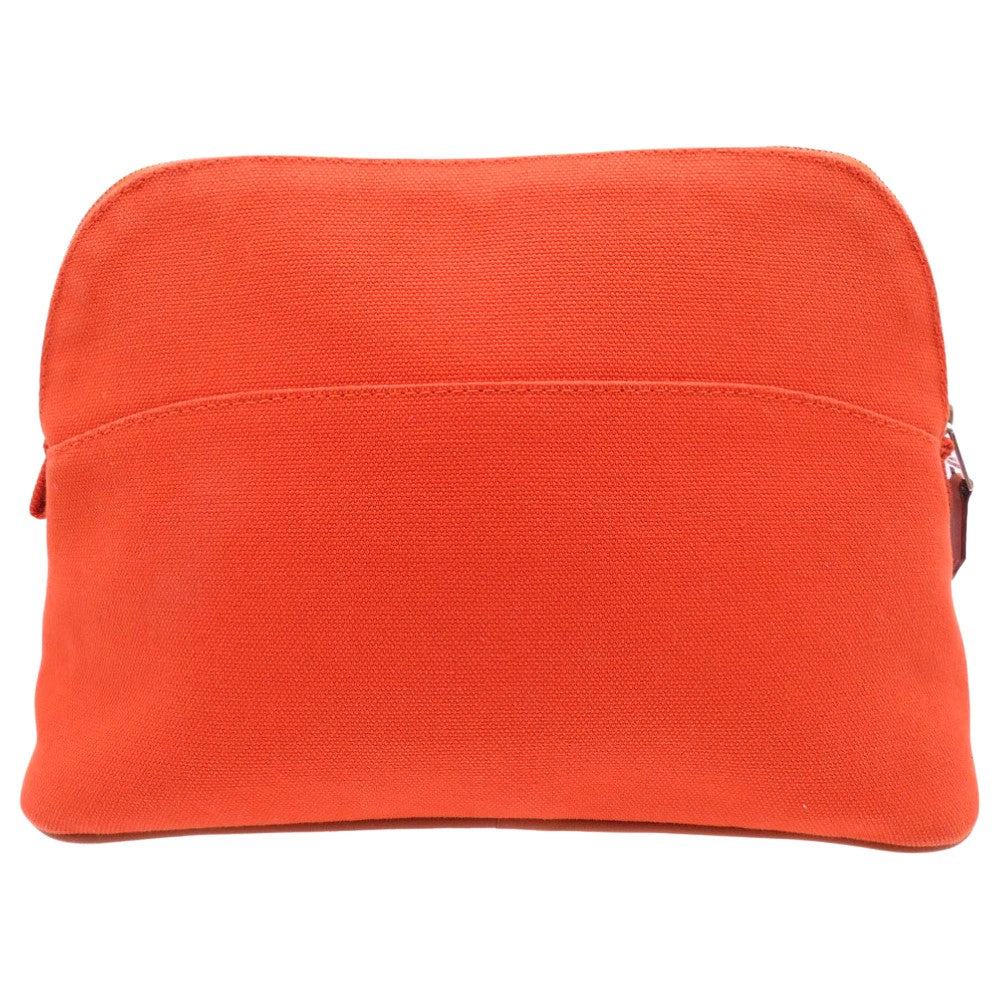 HERMES Pouch cotton Orange Bolide Pouch MM Orange Canvas Women Used Authentic