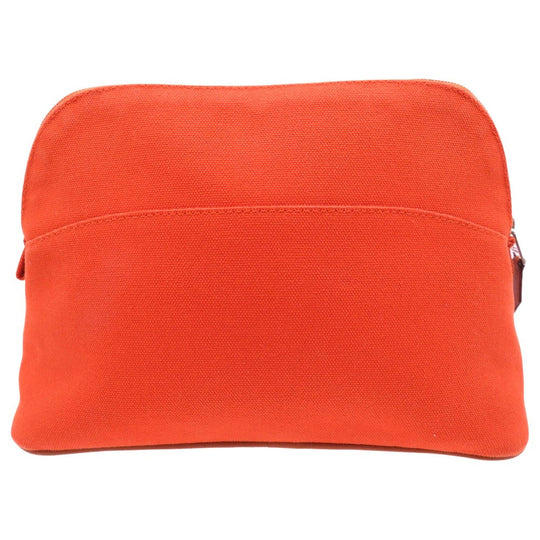 HERMES Pouch cotton Orange Bolide Pouch MM Orange Canvas Women Used Authentic