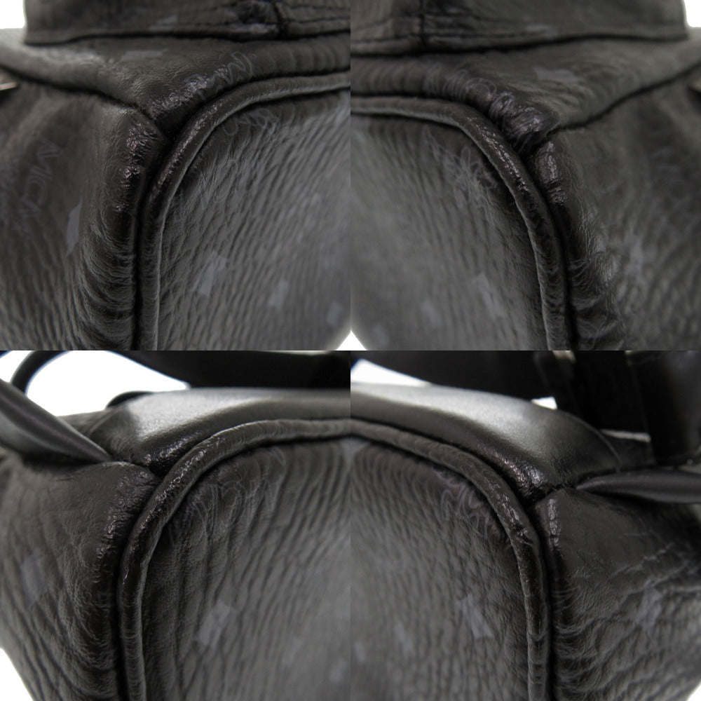 MCM Backpack MMK6SVE37BK001 leather black Studs Vicetos Women Used Authentic