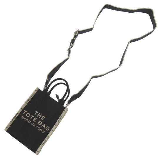 MARC JACOBS Tote Bag Cotton, Polyester black THE JACQUARD PHONE TOTE BAG Women Used Authentic