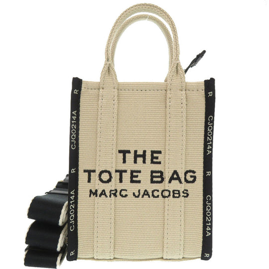MARC JACOBS Tote Bag Cotton, Polyester beige THE JACQUARD PHONE TOTE BAG Women Used Authentic