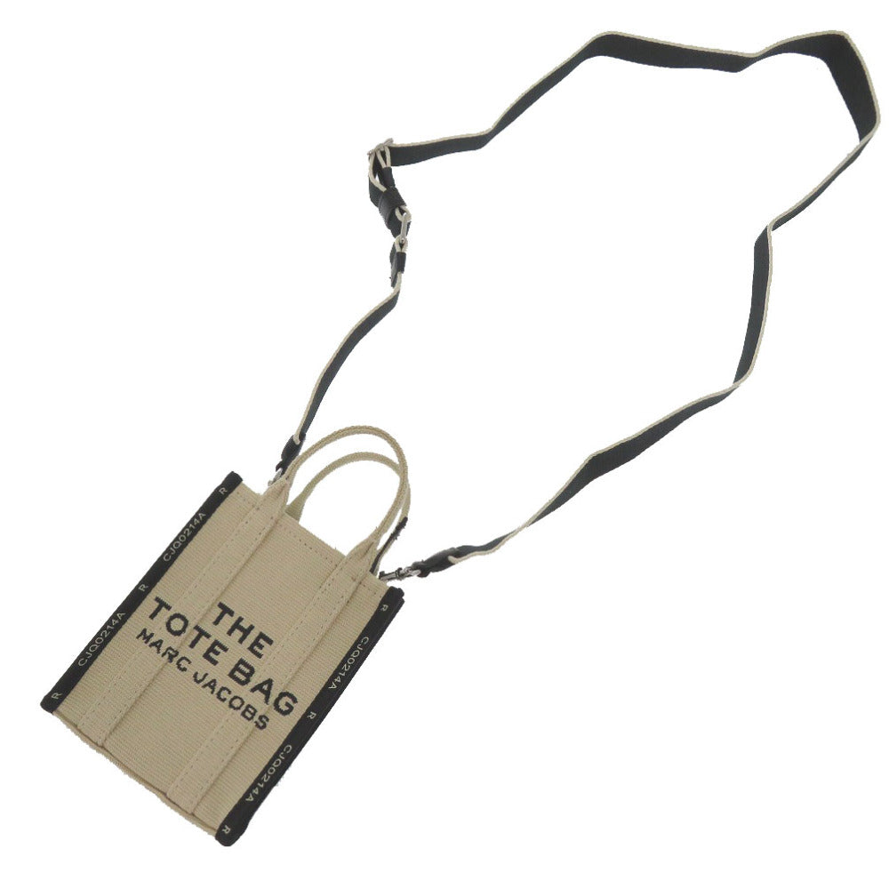 MARC JACOBS Tote Bag Cotton, Polyester beige THE JACQUARD PHONE TOTE BAG Women Used Authentic