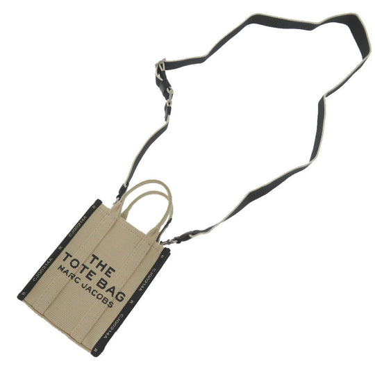 MARC JACOBS Tote Bag Cotton, Polyester beige THE JACQUARD PHONE TOTE BAG Women Used Authentic