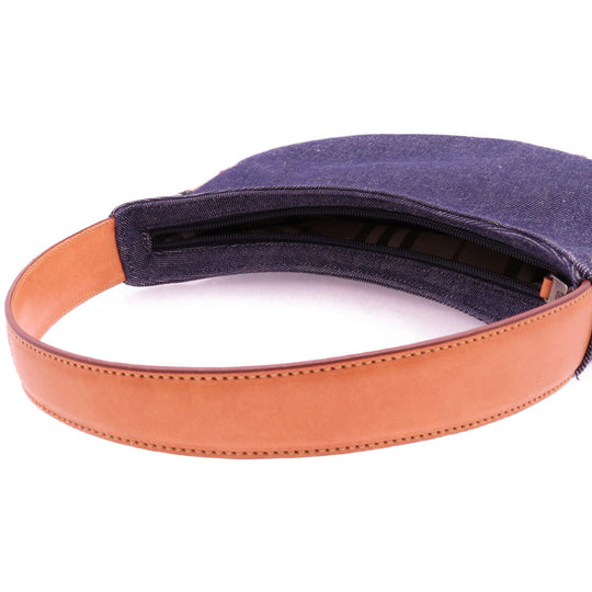 BURBERRY Shoulder Bag denim Navy Nova Check Women Used Authentic