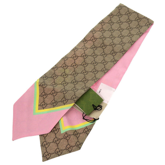GUCCI scarf 704144 silk beige Bananya collaboration Thai scarf Women Used Authentic