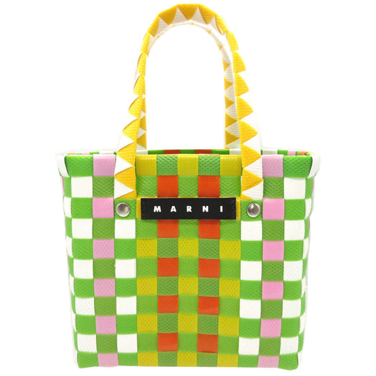 MARNI Handbag M00178 plastic green Picnic Micro Basket Bag Women Used Authentic