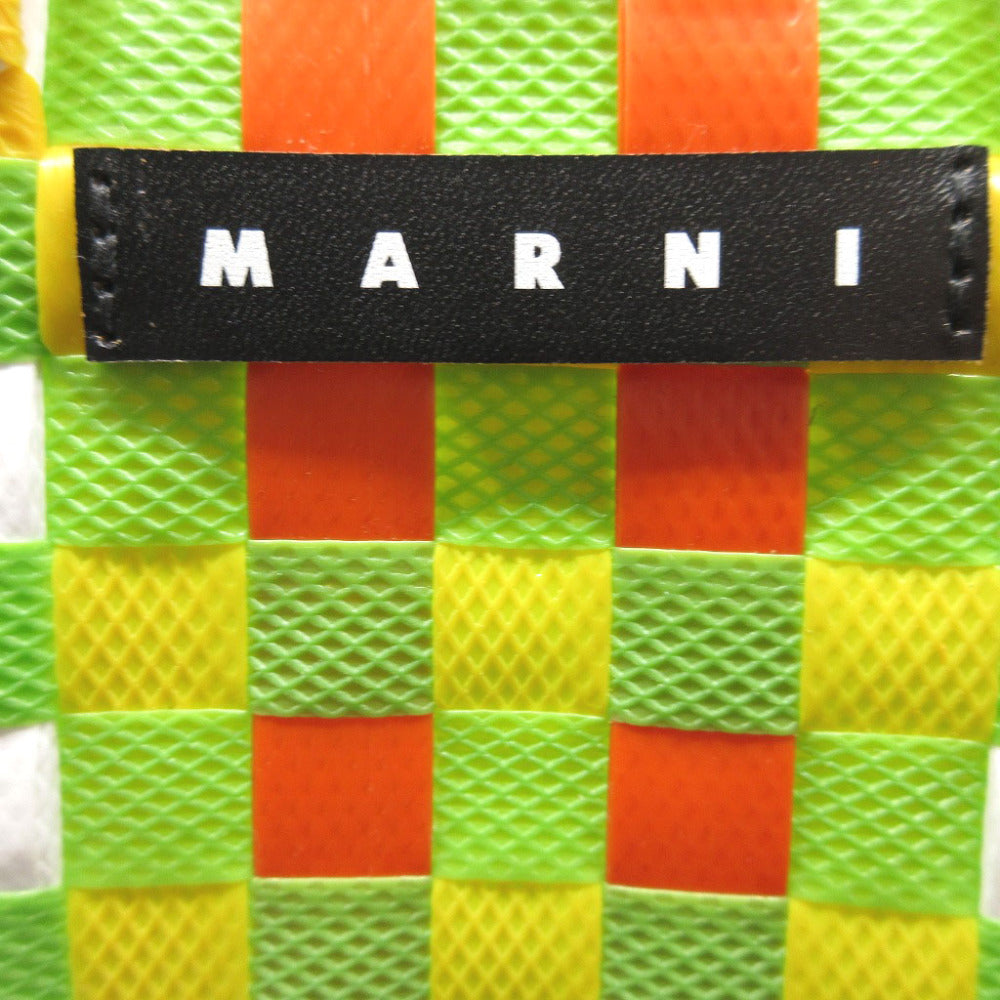 MARNI Handbag M00178 plastic green Picnic Micro Basket Bag Women Used Authentic