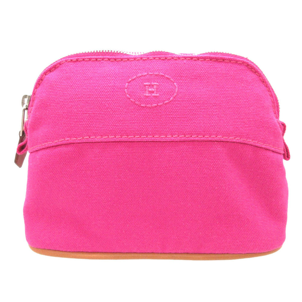 HERMES Pouch canvas Fusha pink Bolide Mini Mini Women Used Authentic