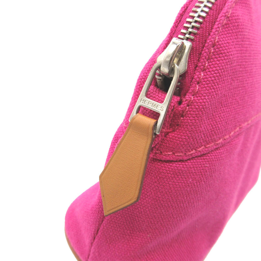 HERMES Pouch canvas Fusha pink Bolide Mini Mini Women Used Authentic