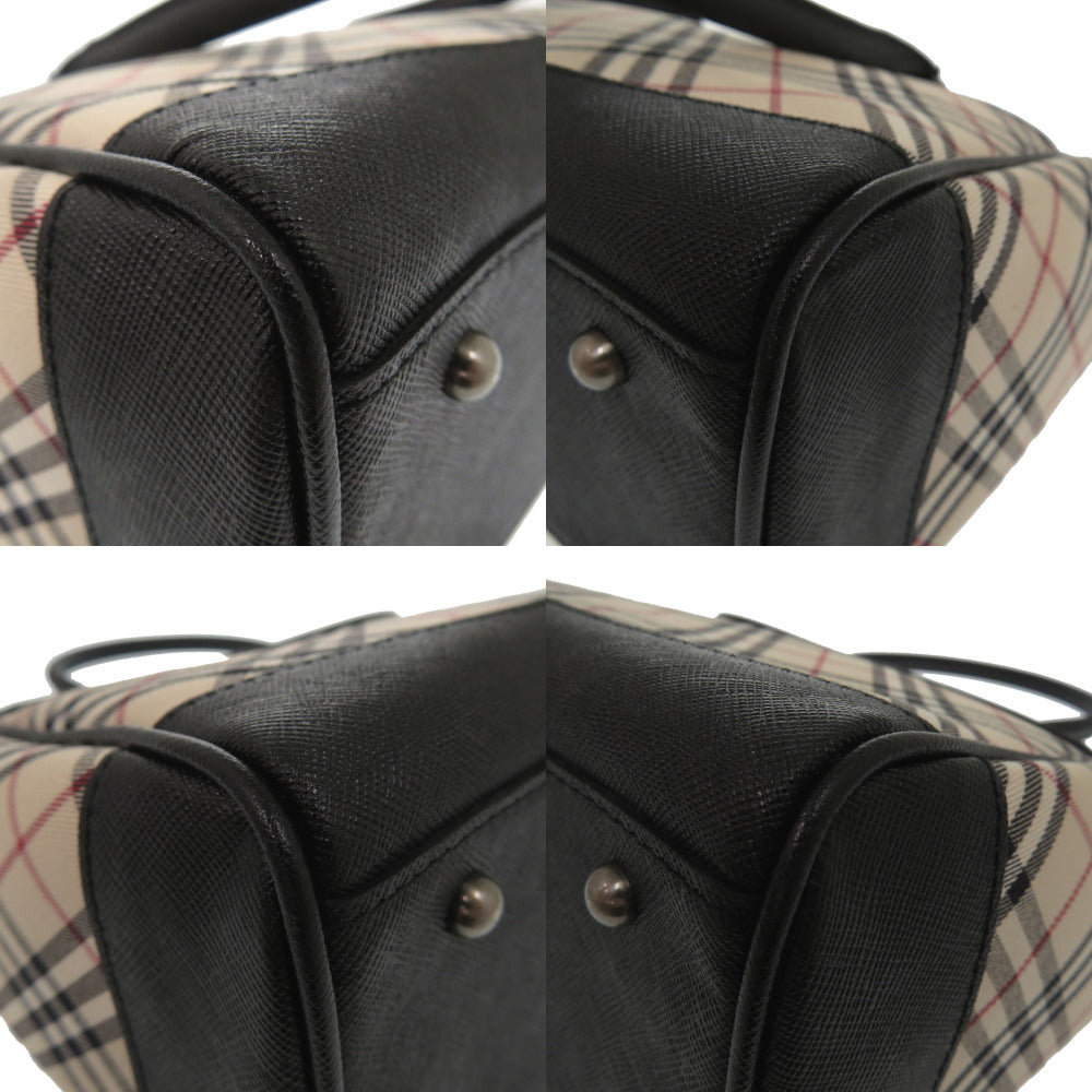 BURBERRY Handbag Canvas, Leather beige Nova Check Women Used Authentic
