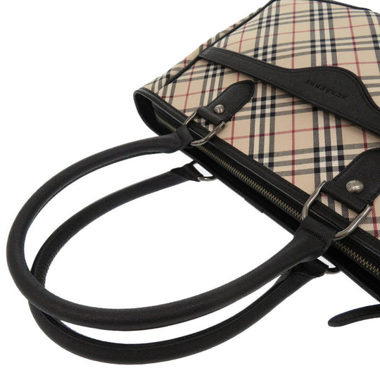 BURBERRY Handbag Canvas, Leather beige Nova Check Women Used Authentic