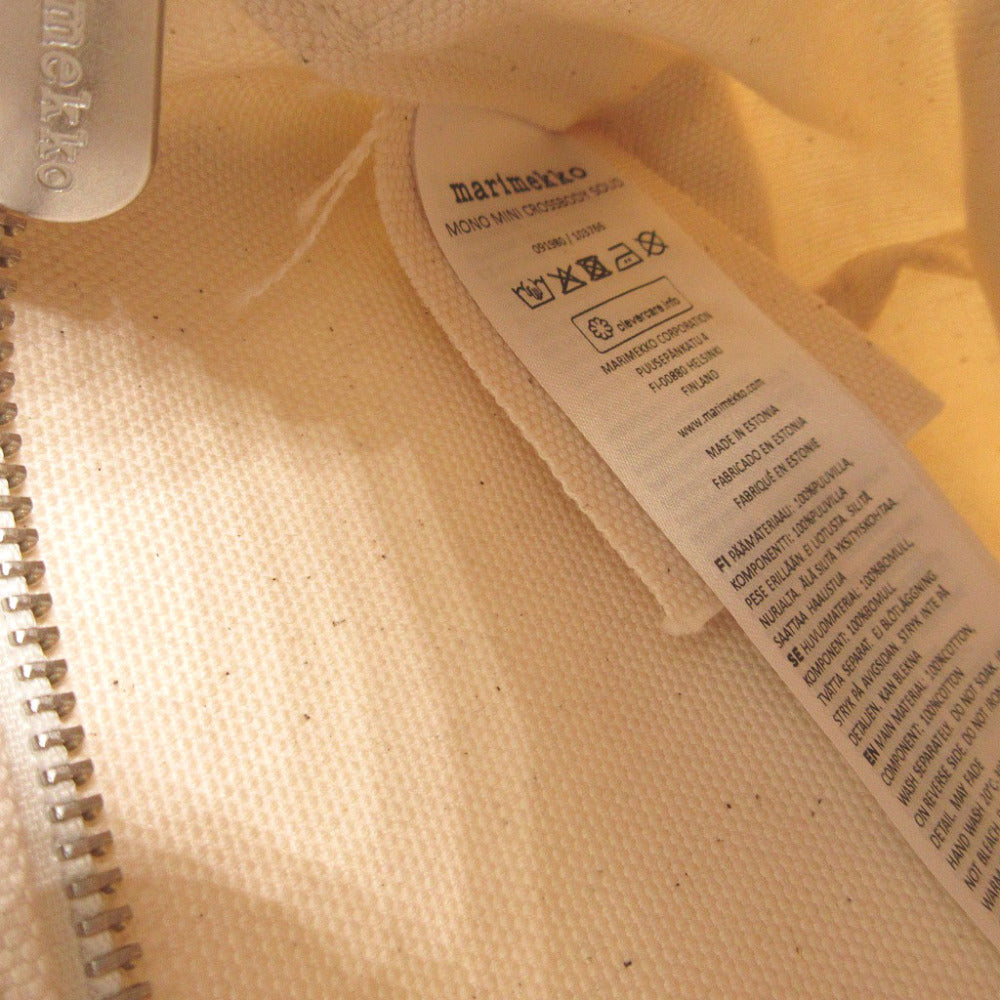 marimekko Shoulder Bag canvas Ivory Mono Mini Crossbody mens(Unisex) Used Authentic