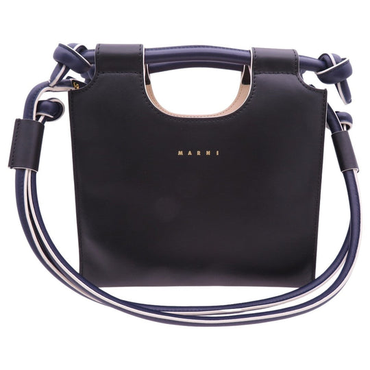 MARNI Shoulder Bag BMMP0055Q0  leather black MARCEL KNOT Tube knot Women Used Authentic