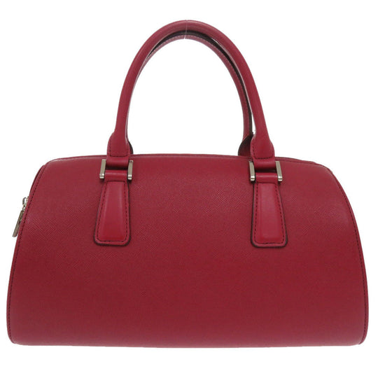 BURBERRY Handbag leather Red Nova Check Women Used Authentic