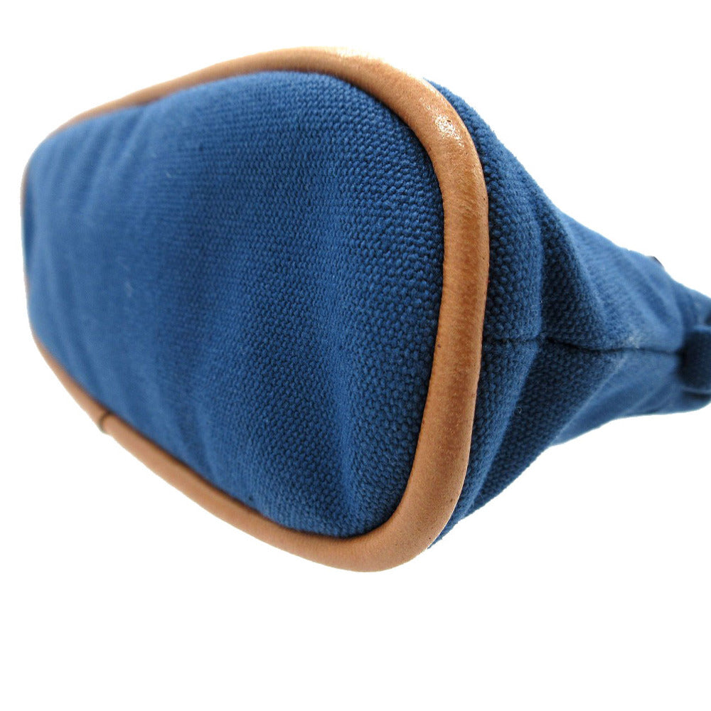 HERMES Pouch cotton blue Bolide Pouch 20 PM Women Used Authentic