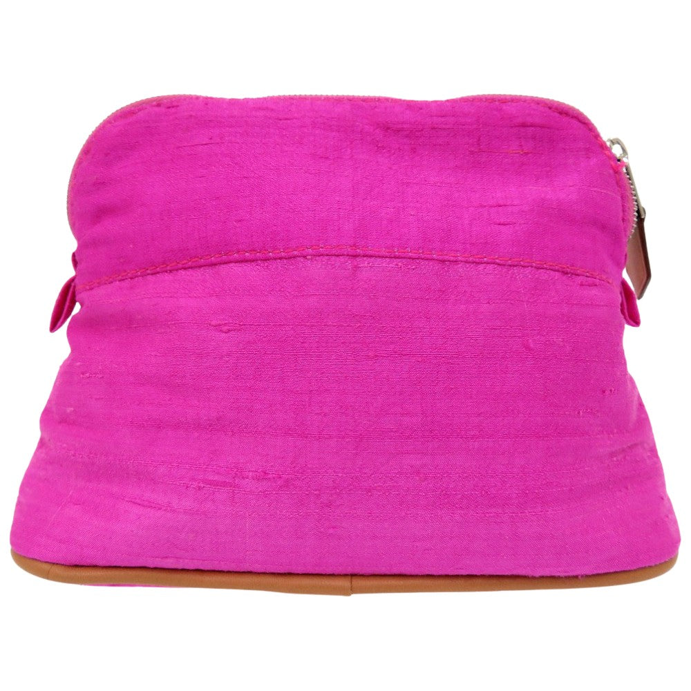 HERMES Pouch silk Rose Pivoine Hermes Bolide Pouch 16 Silk Women Used Authentic