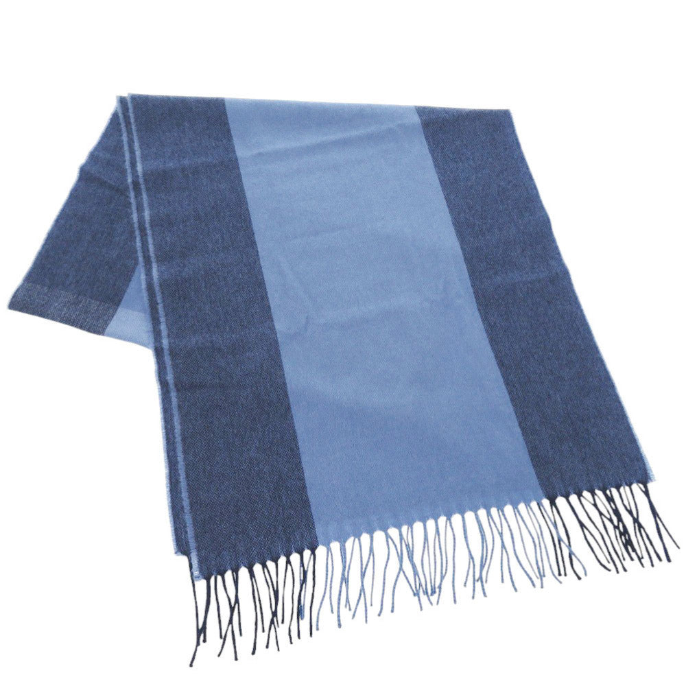 HERMES Scarf cashmere blue H Summer Block