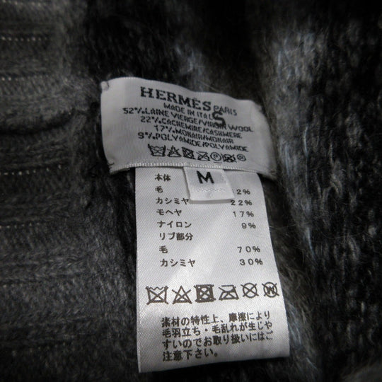 HERMES Other hats Cashmere, Wool gray Knitted hat with Serie buttons unisex(Unisex) M Used Authentic