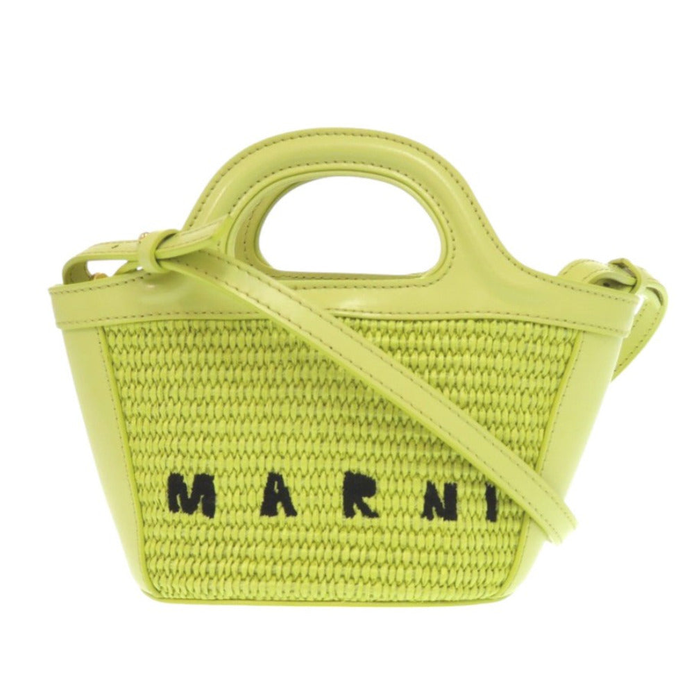 MARNI Handbag Leather, Cotton Light green TROPICALIA Micro Women Used Authentic