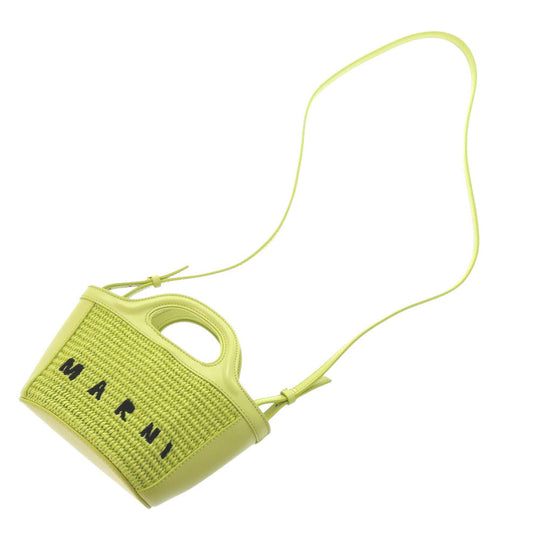 MARNI Handbag Leather, Cotton Light green TROPICALIA Micro Women Used Authentic