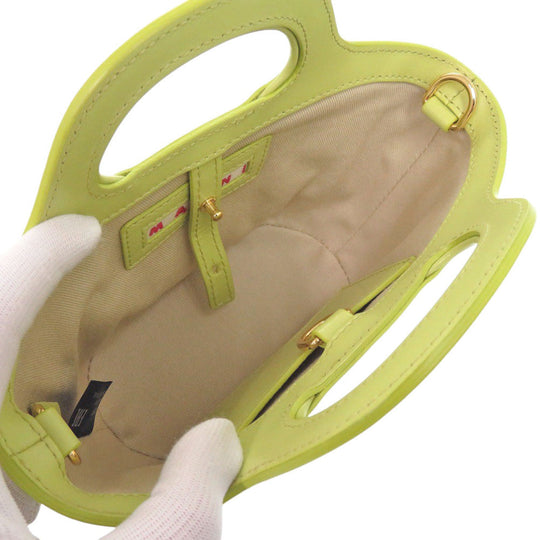 MARNI Handbag Leather, Cotton Light green TROPICALIA Micro Women Used Authentic