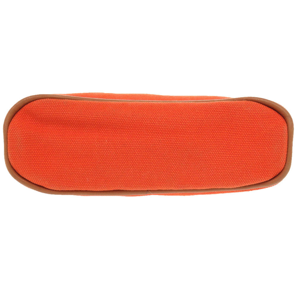 HERMES Pouch cotton Orange Bolide Pouch 16 Mini Women Used Authentic