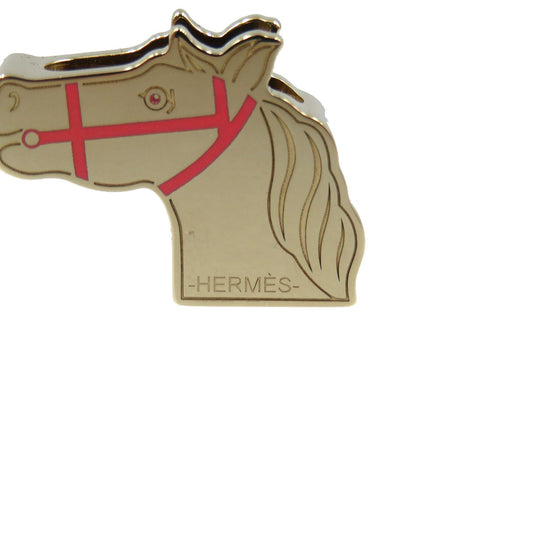 HERMES Scarf ring metal gold Quadrige Twilly Ring Women Used Authentic