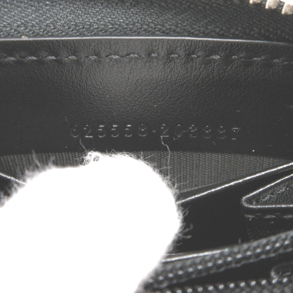 GUCCI Long Wallet Purse 625558 GG canvas black Zip Around Double G Women(Unisex) Used Authentic