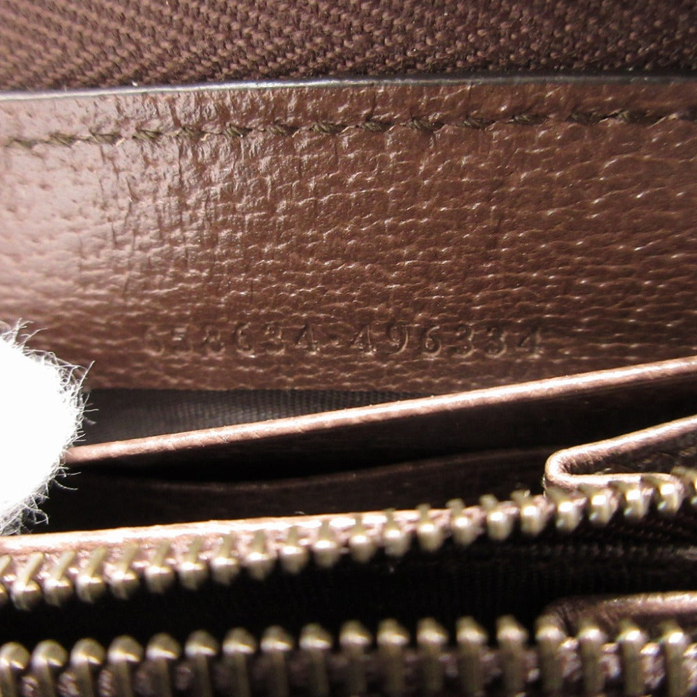 GUCCI Long Wallet Purse 658634 GG Supreme, Leather beige Zip Around Bamboo Diana unisex(Unisex) Used Authentic