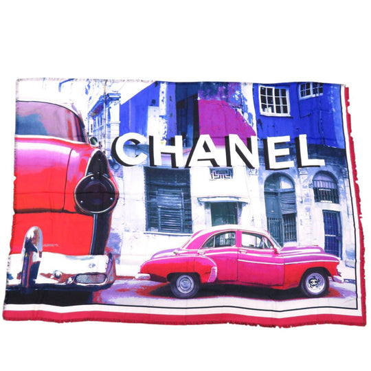 CHANEL shawl silk multicolor Large COCO Mark car exclusive fringe Exclusive Edition Women(Unisex) Used Authentic